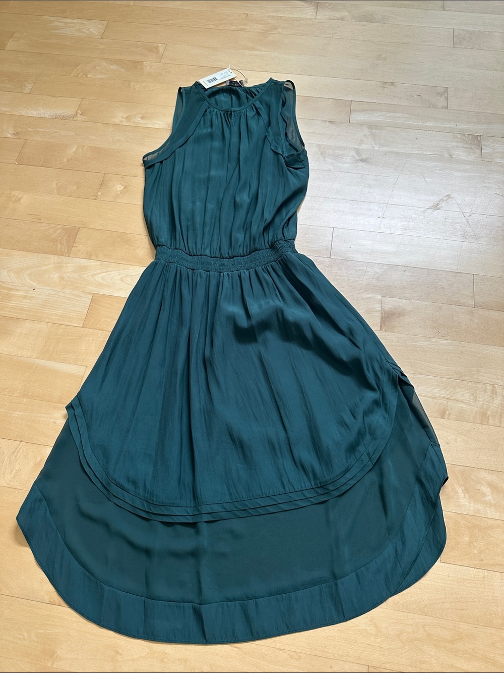 Ramy Brook Sleeveless Teal High-Low Midi Dress - Picture 5 of 8